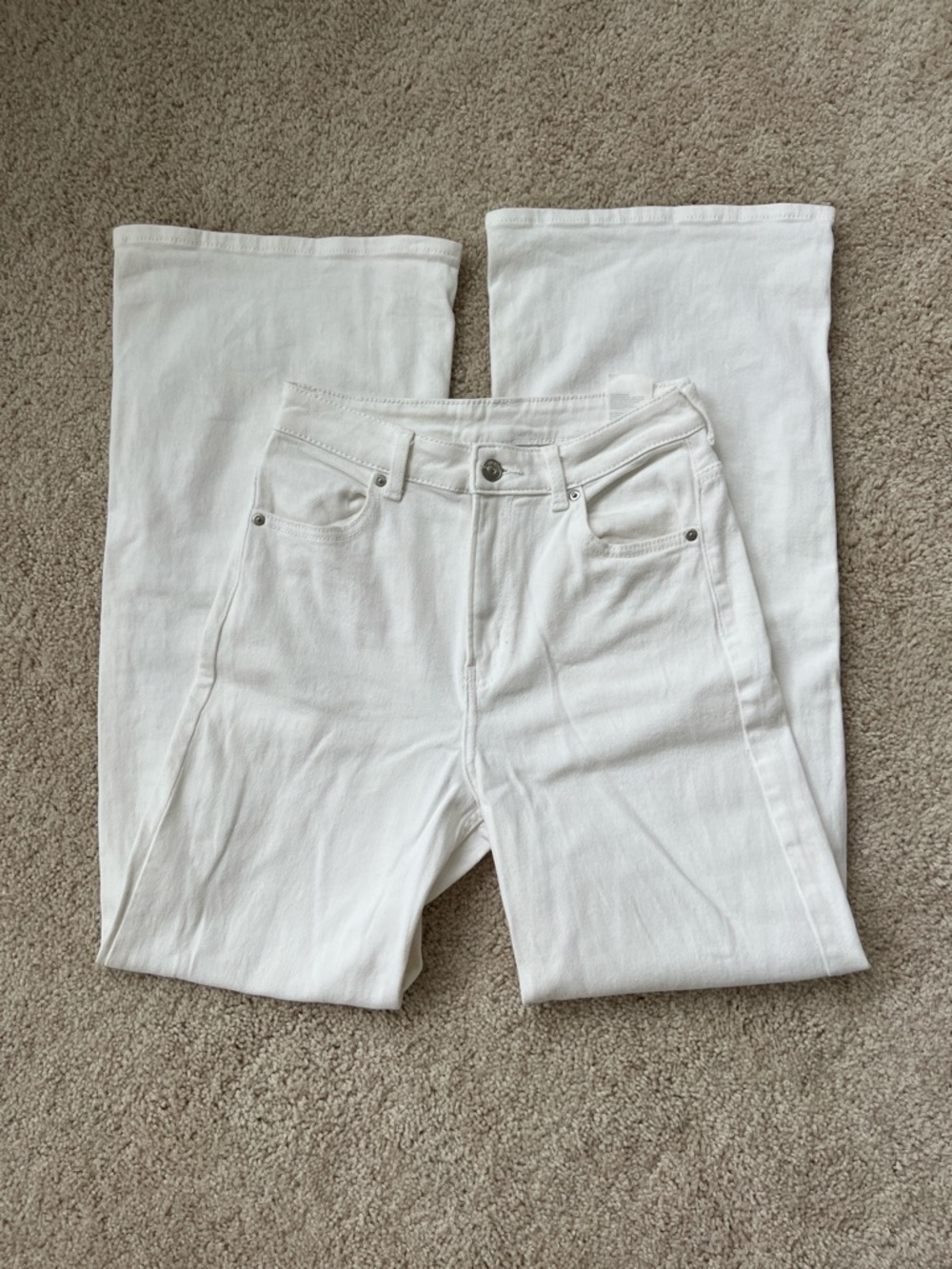 H&M white high rise jeans, size 4